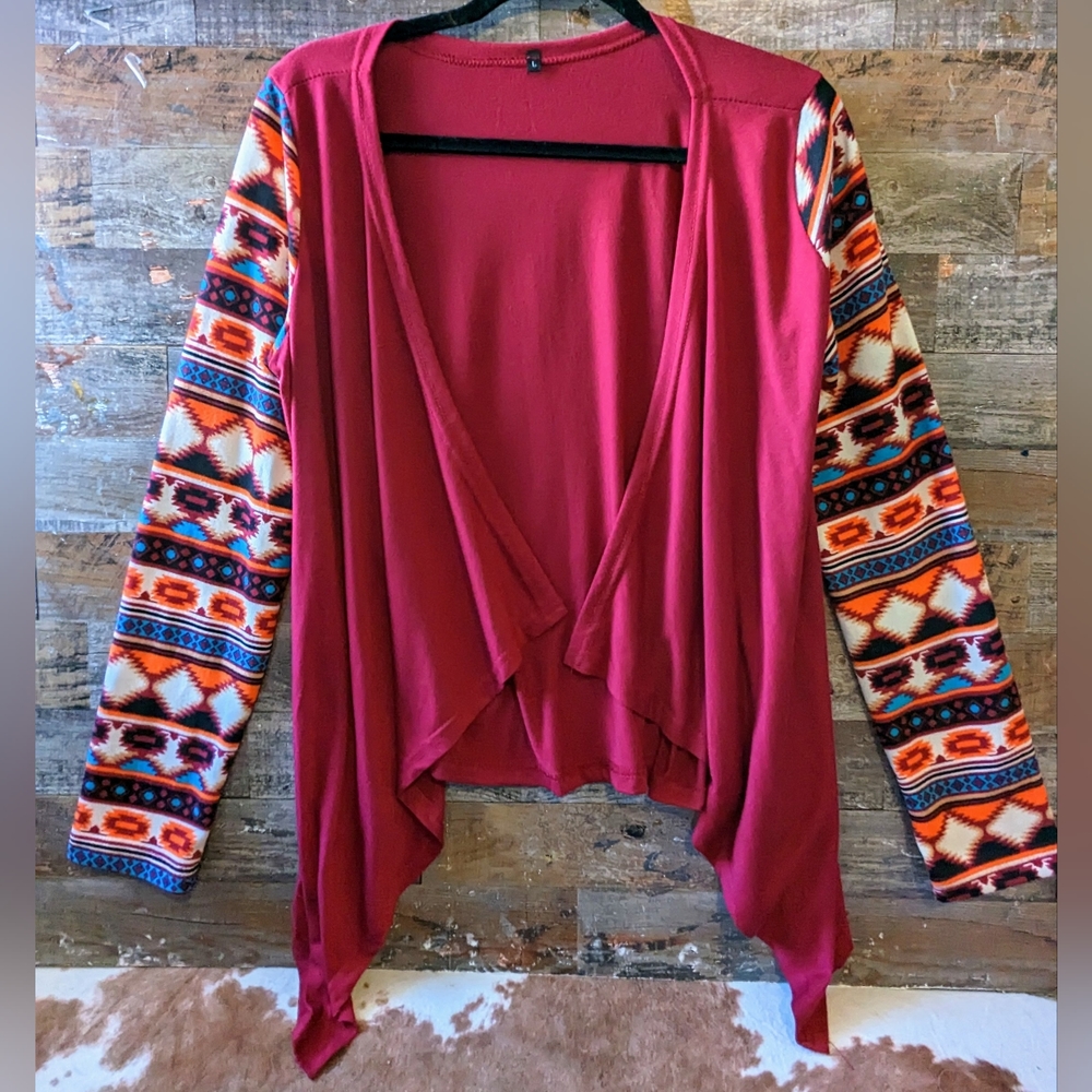 Aztec Sleeve Cascading Cardigan